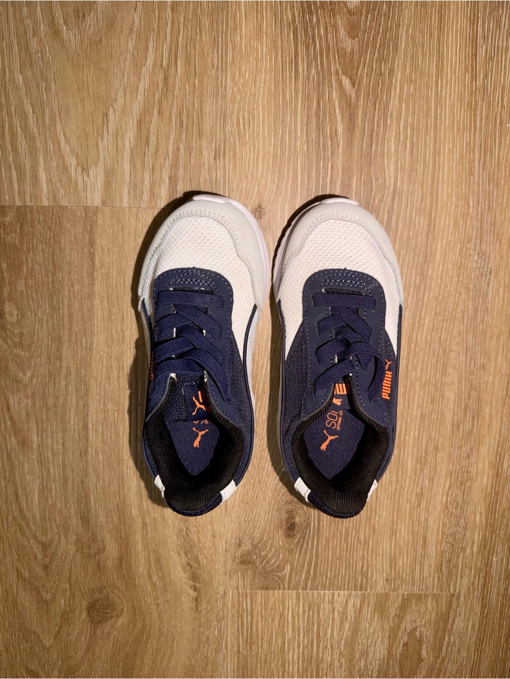 Puma Soft-ride Kids Sneakers Off-White and Navy Blue (Boys)